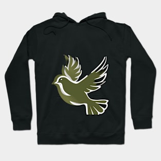 Elegant Dove Silhouette on Black Background No. 949 Hoodie